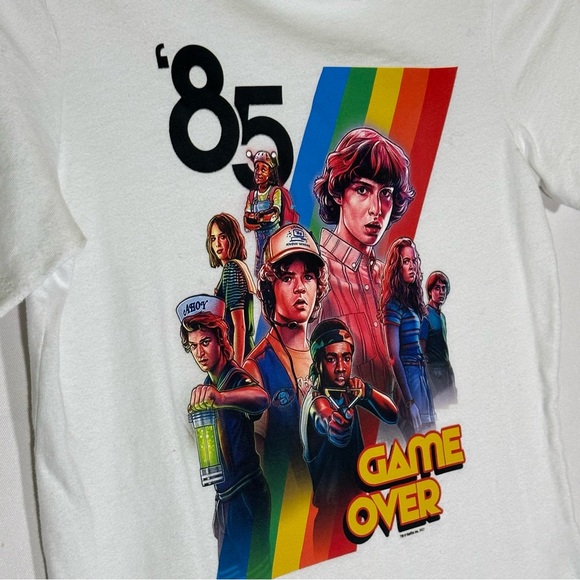 GAP Kids 1985 Game Over Stranger Things Soft White T-shirt size 10 - Picture 5 of 5